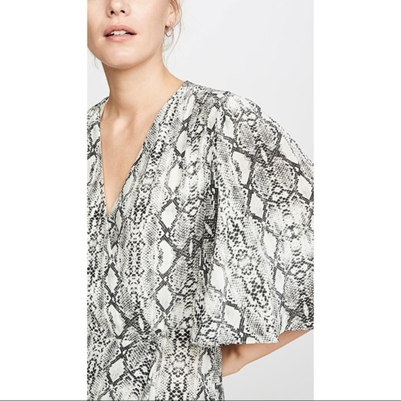 LES REVERIES Flutter Sleeve Long Wrap Dress - Picture 3 of 13